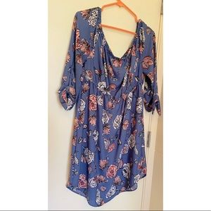 Hints of Blush Off the Shoulder Mini Dress Size L